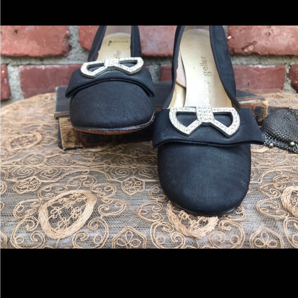 Vintage 70s Andrew Geller Pumps With Rhinestones Sz 7 1/2 Elegant Women's Shoes - Picture 3 of 7